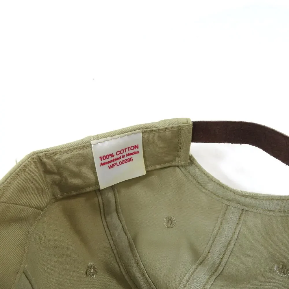 Mount St Helens Dad Hat Suede Leather Bill Beige Brown Slide Lock Cap 1990s
